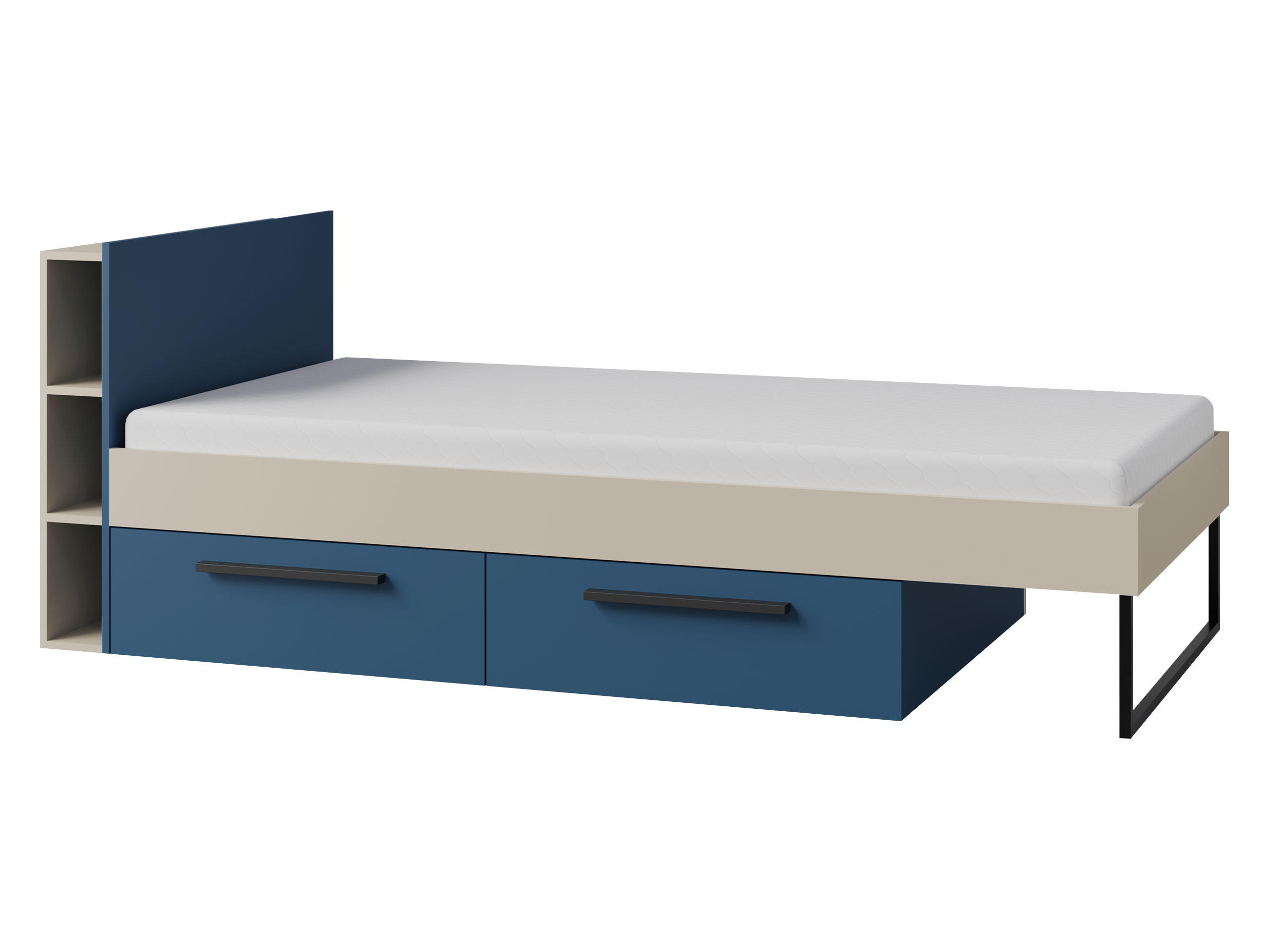 JUGENDBETT Lorin LO11 L / P - Kaschmir/Blau, Holzwerkstoff (90/200cm) - MIRJAN24