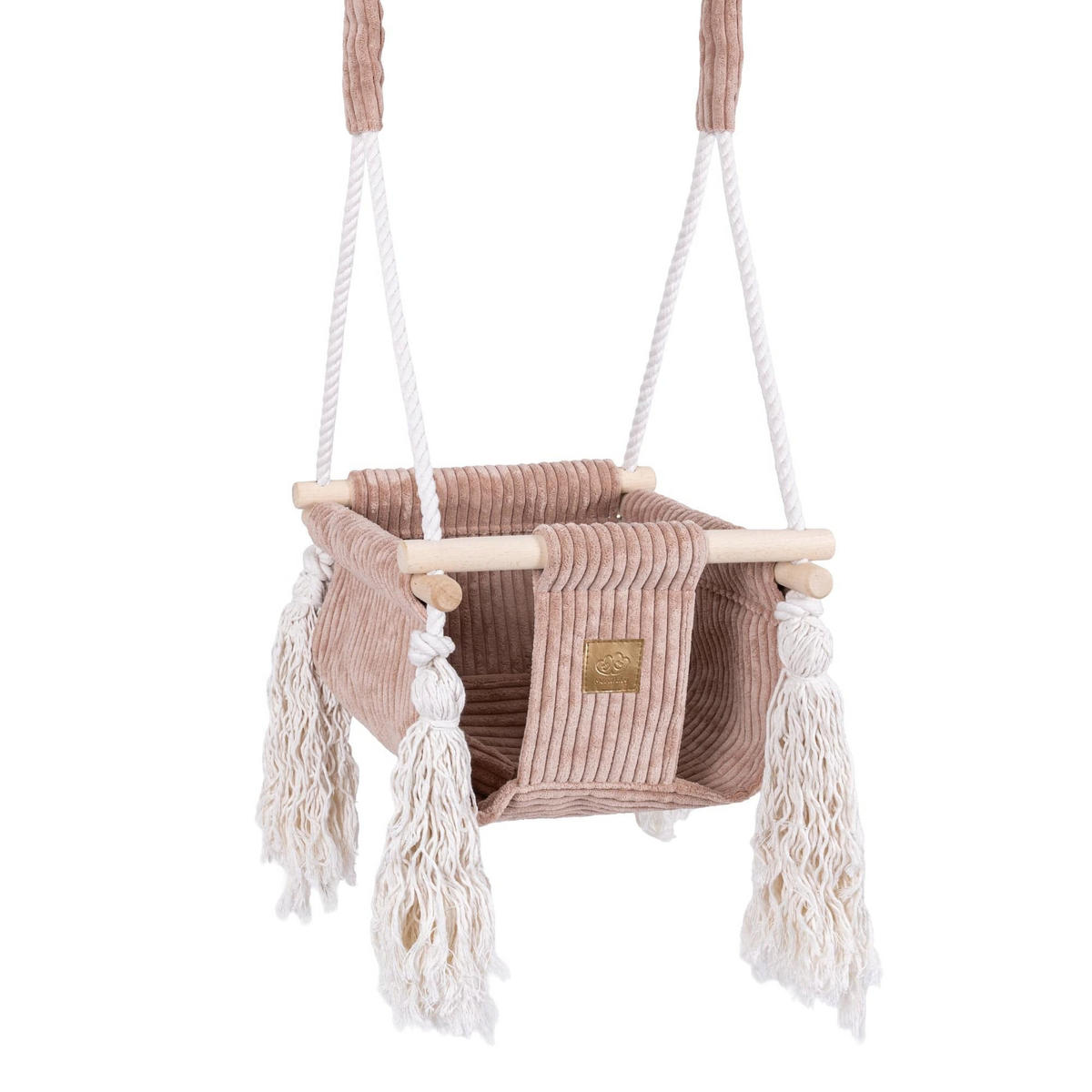 BABYSCHAUKEL zum Aufhängen im Quadrat-Design aus Cord in Puderrosa - Pink, Textil (35/170/170cm) - MeowBaby
