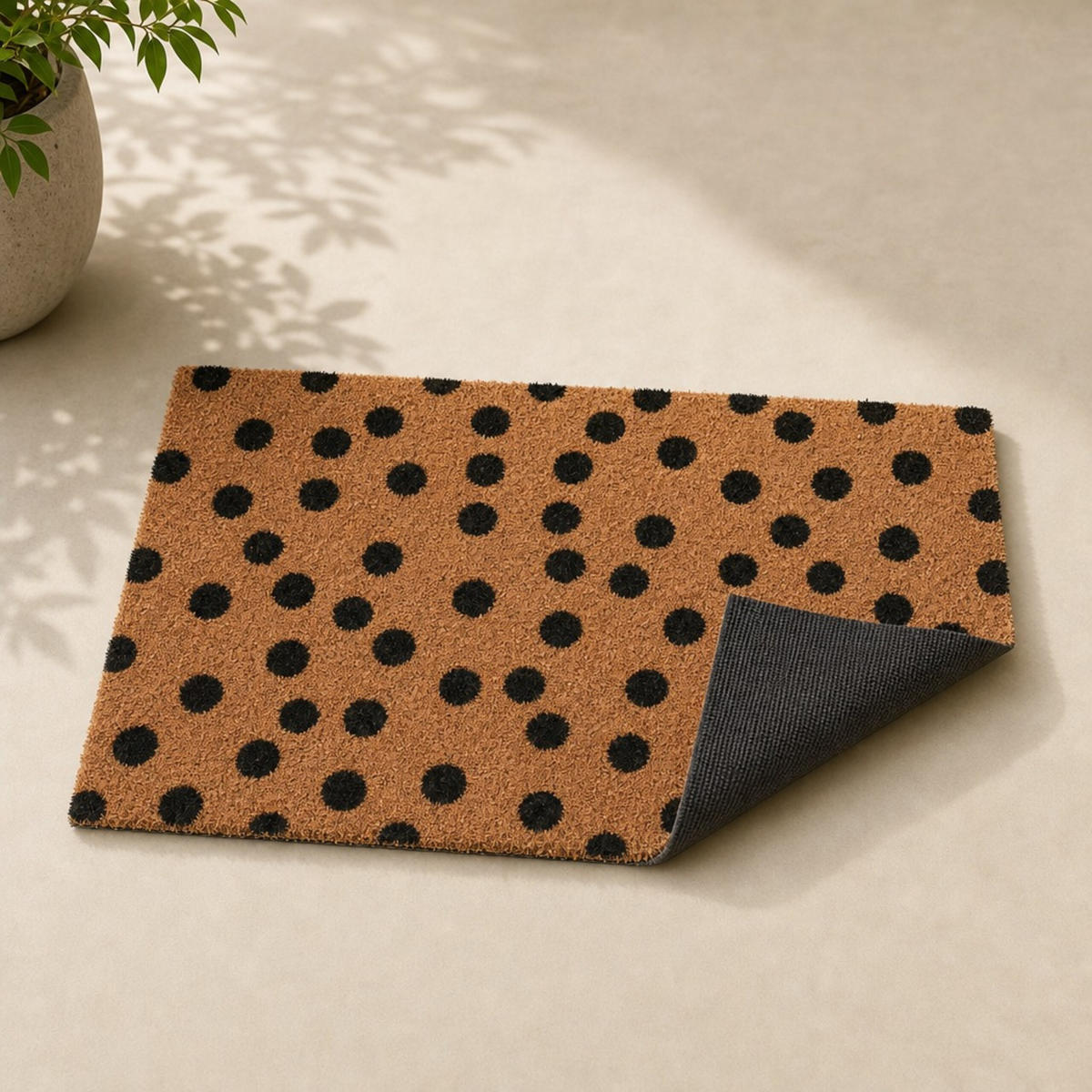 FUSSMATTE Natur Schwarz Kokos 60x40 cm - Multicolor, Kunststoff/Textil (60/40cm) - Relaxdays