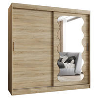 SCHWEBETÜRENSCHRANK 200/200/62 2-türig - Silberfarben/Sonoma Eiche, Holz (200/200/62cm) - MÖBEL KRYSPOL