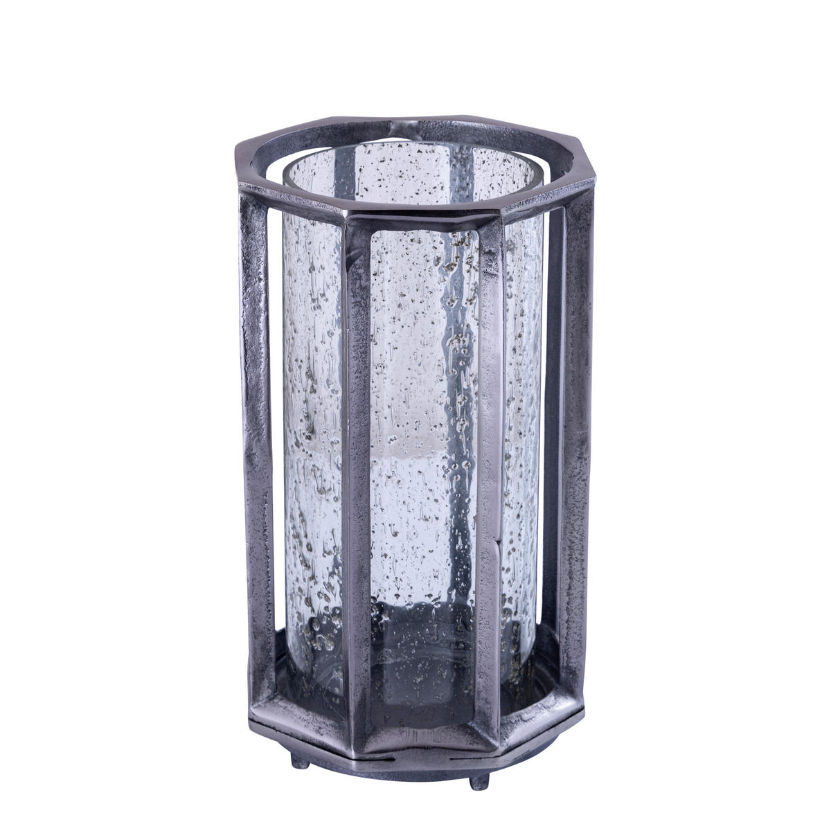 WINDLICHT Connhal Schwarz 20/20/34cm - Schwarz, Glas (20/34/20cm) - PTMD Collection