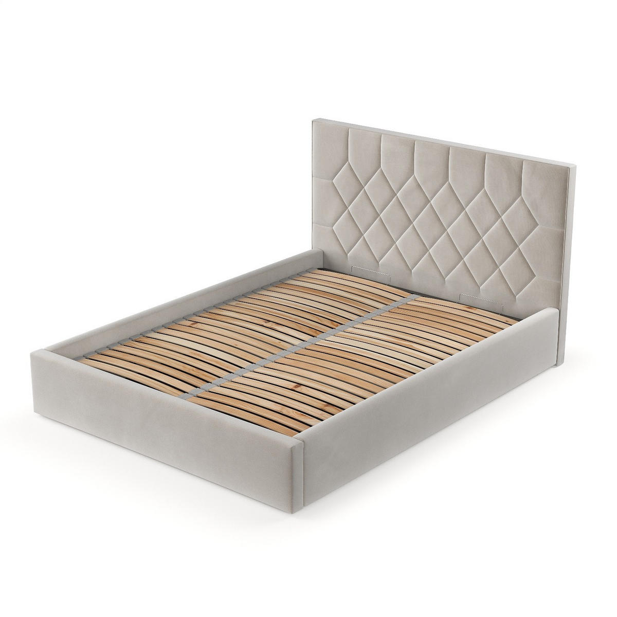 POLSTERBETT Brisa 160/200 cm Hellbeige im Paros Stoff - Beige/Schwarz, Holz/Holzwerkstoff (160/200cm) - AltaBeds