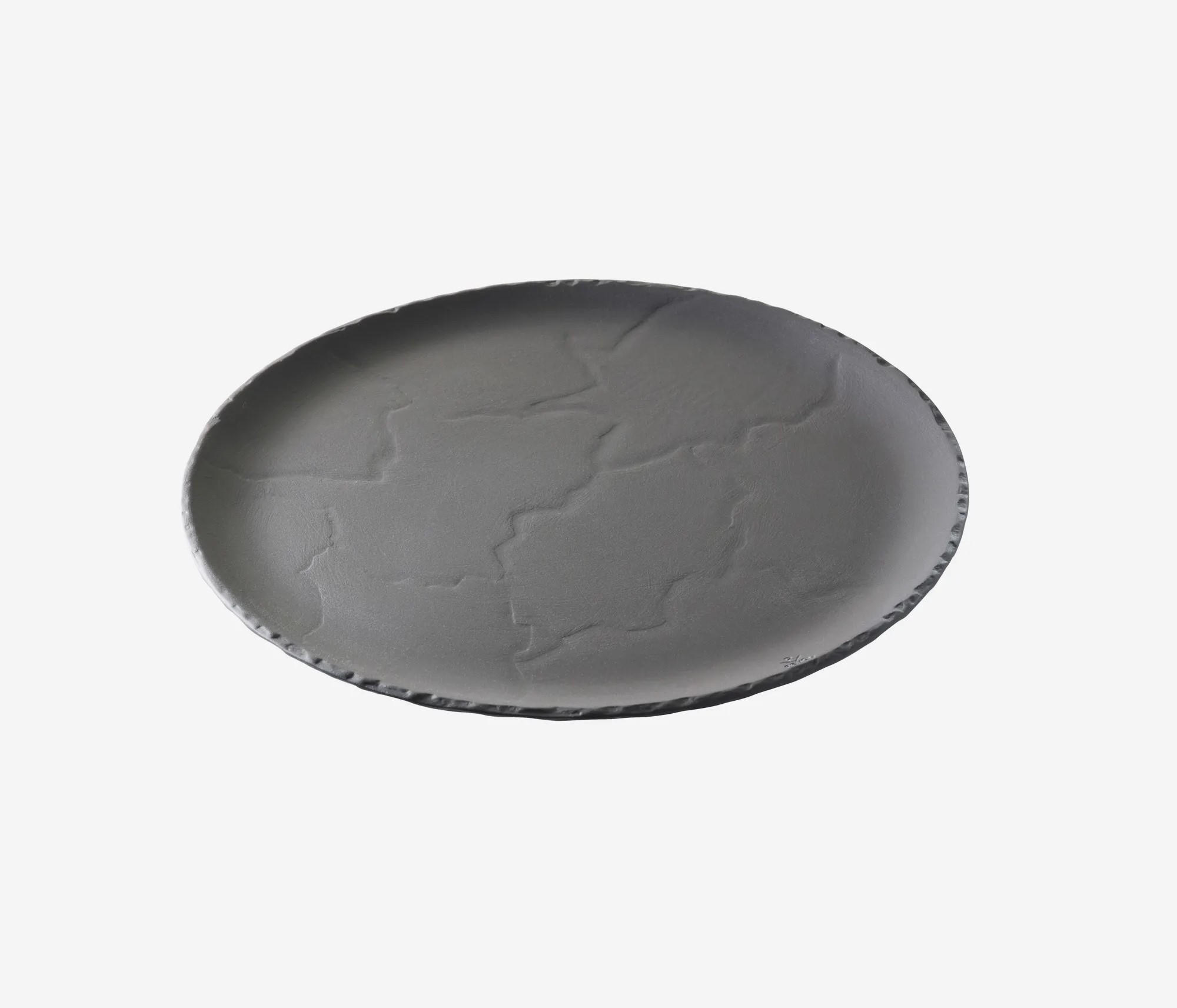 STEAKTELLER RUND 20 cm Matt schiefer - Schieferfarben, Keramik (20cm) - Revol Porcelaine France