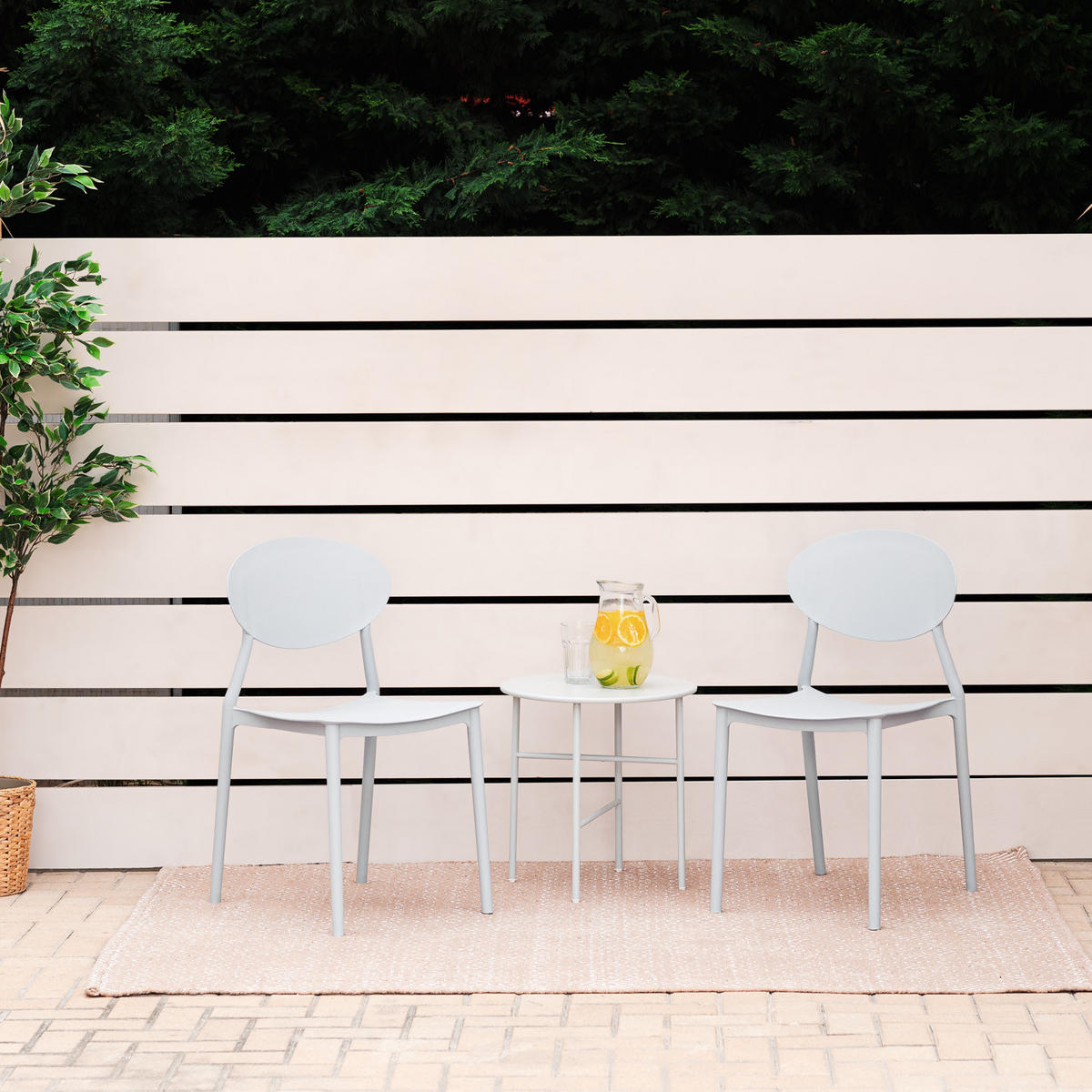 GARTENSTUHL 4er-Set Kunststoff Grau - Grau, Kunststoff (41/80/51cm) - Homestyle4u