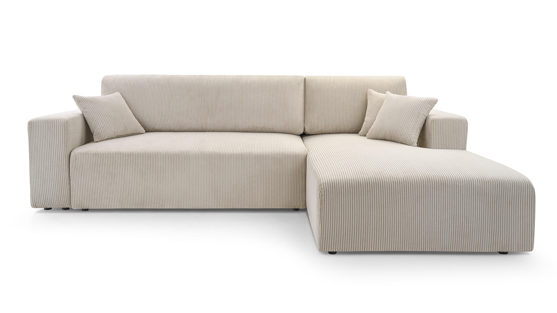 ECKSOFA PULA CORD GRAU - Anthrazit/Schwarz, Kunststoff/Textil (279/187cm) - Luxkor24