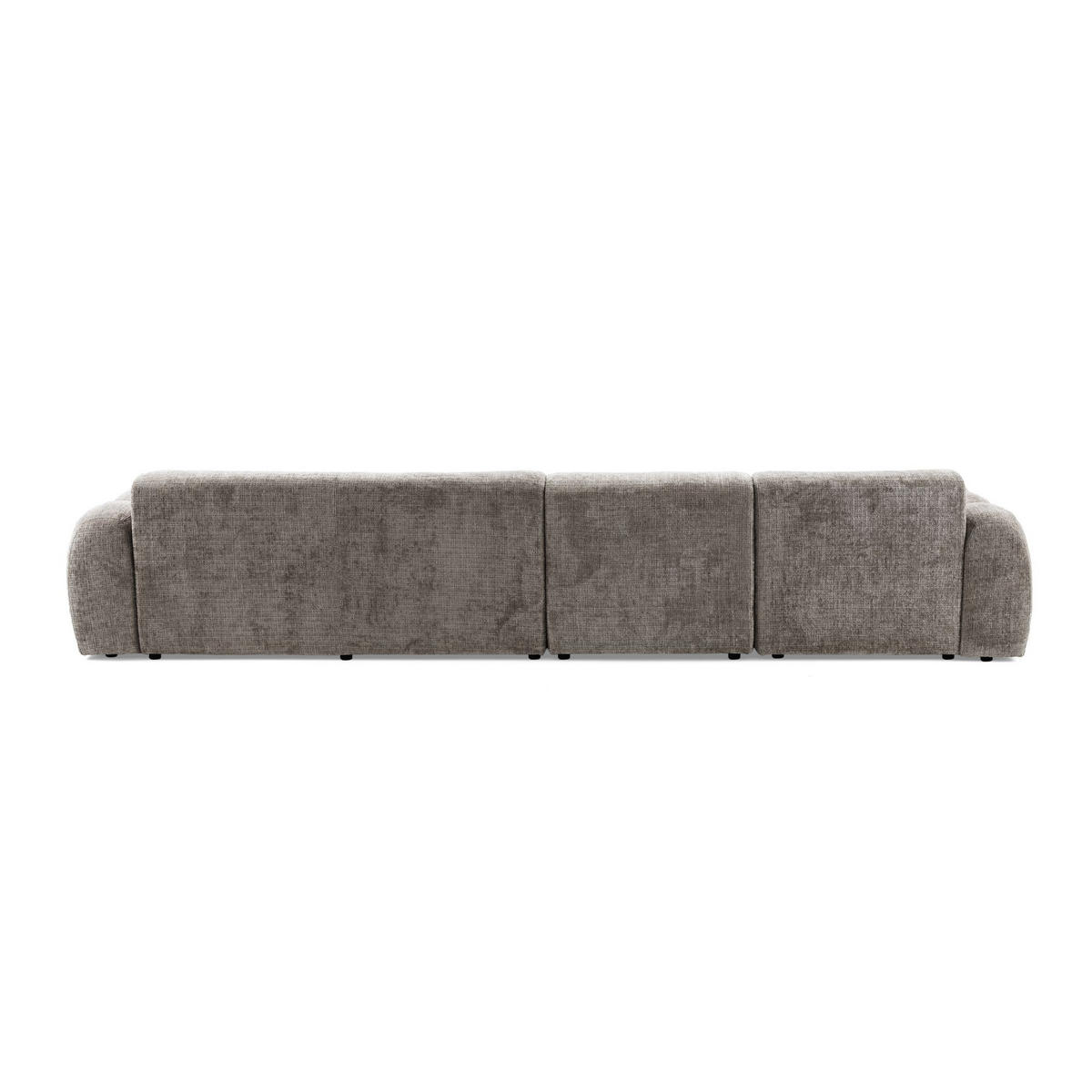 5-SITZER modulares Ecksofa VEER SET 2 Links, 379 x 175 cm, Chenille Webstoff Braun - Schwarz/Braun, Holz/Kunststoff (379/175cm) - Muffo