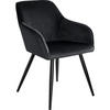 ESSZIMMERSTUHL Marilyn,58 x 62 x 82 cm,schwarz - Schwarz, Textil (58/82/62cm) - tectake