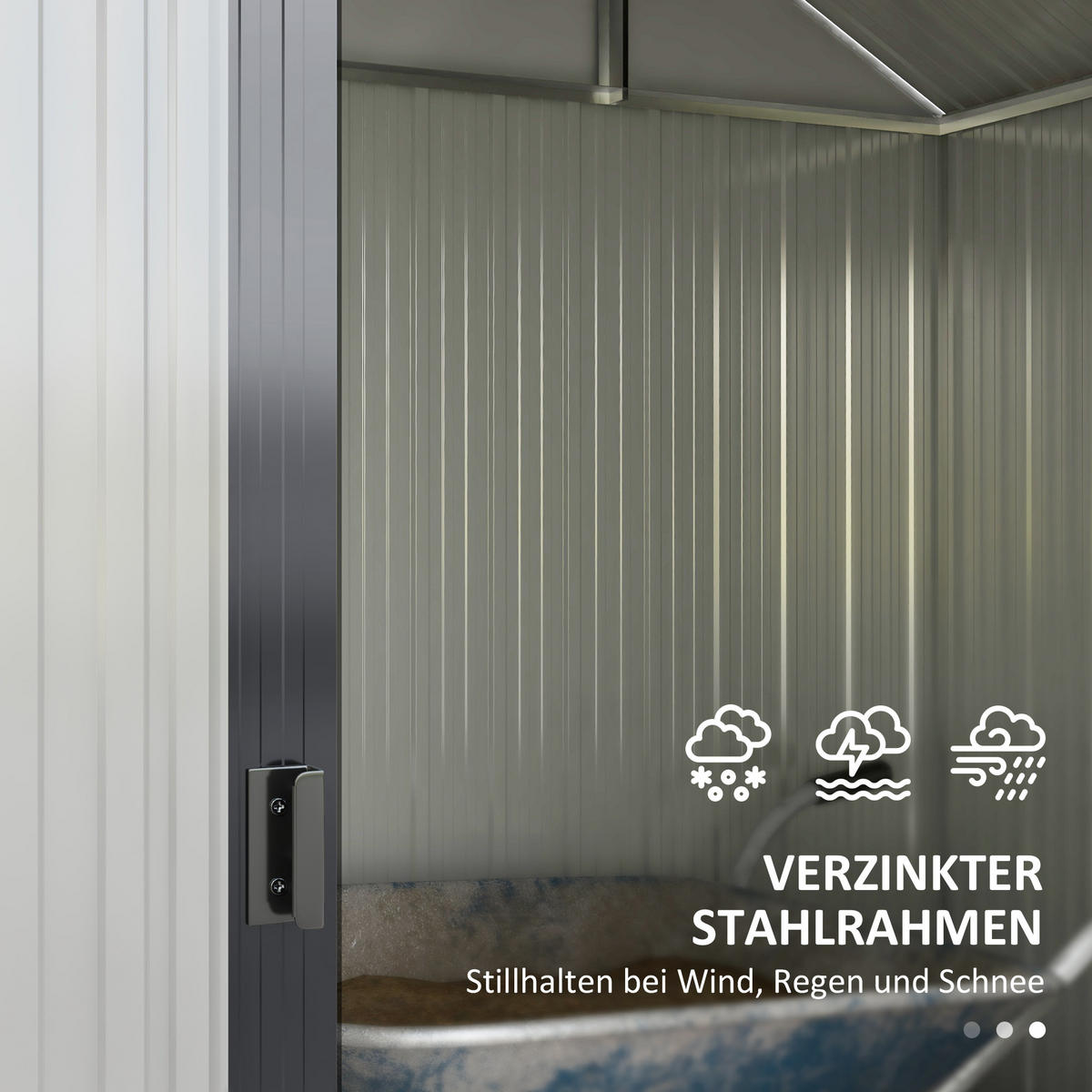 GERÄTEHAUS aus Stahl, 2,7 m² Geräteschuppen mit UV-Schutz, Gartenschrank, Dunkelgrau - Dunkelgrau, Metall (132/198.5/238cm) - Outsunny