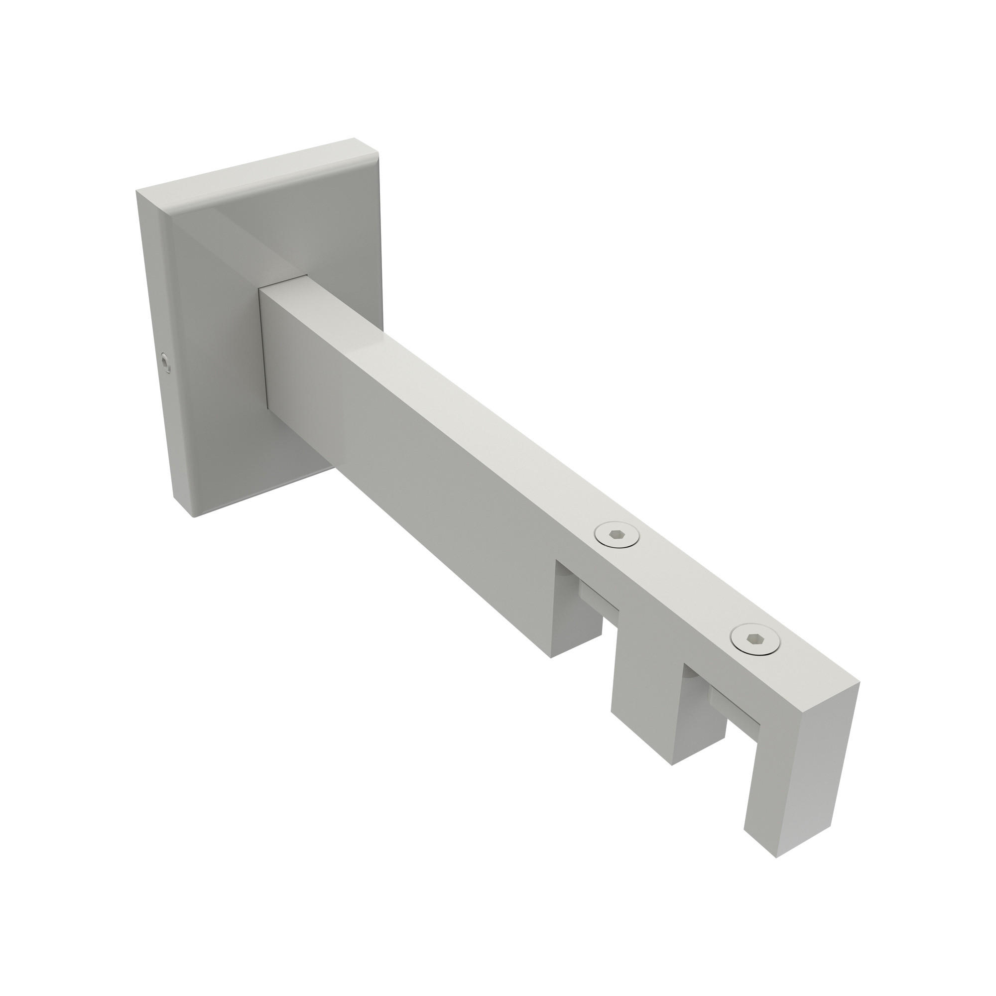 TRÄGER FÜR INNENLAUFSTANGEN 14x35 mm, Smartline 2-läufig lang, Weiß - Weiß, Metall (14.5/6.5/4.5cm) - INTERDECO