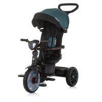 DREIRAD Derby 2 in 1 grün Musik, Licht, Korb, Schiebegriff, Gurt - Grün, Metall (80/50/105cm) - Chipolino