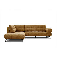 ECKSOFA SALVINI 5-Sitzer, dunkelgelb - Dunkelgelb/Schwarz, Holzwerkstoff/Textil (158/292cm) - Courtois Laville
