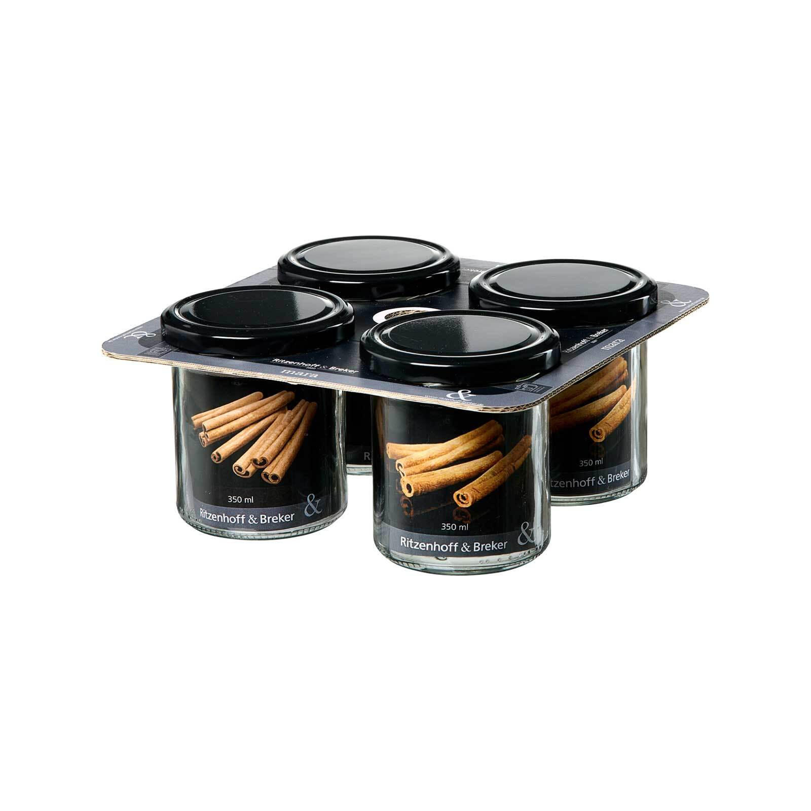 VORRATSGLÄSER-SET Mara transparent 350 ml 4er Set - Transparent, Glas (8.5/9.5/8.5cm) - Ritzenhoff Breker