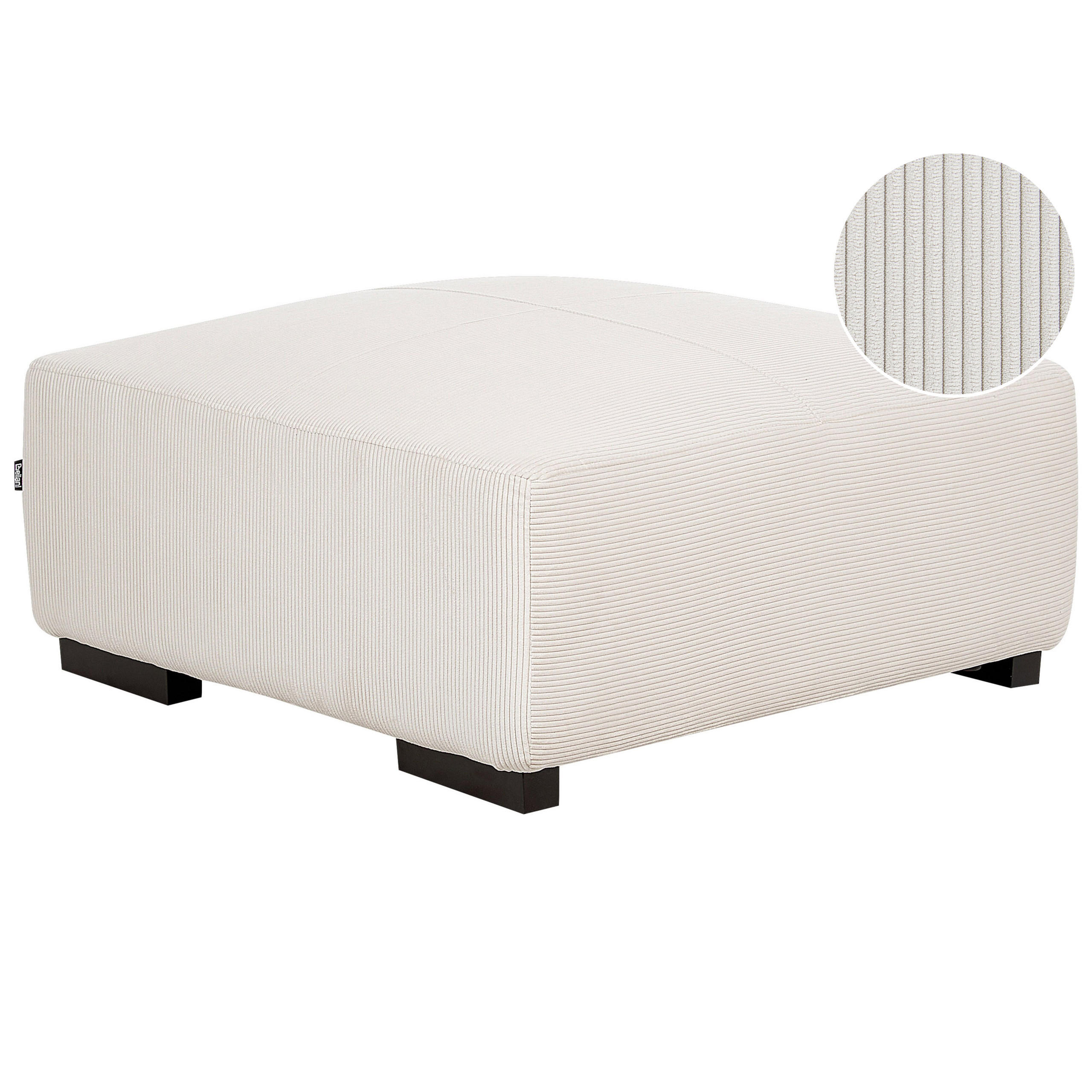 OTTOMANE Cord Cremeweiß Lungo - Creme, Textil (80/35/80cm) - Beliani