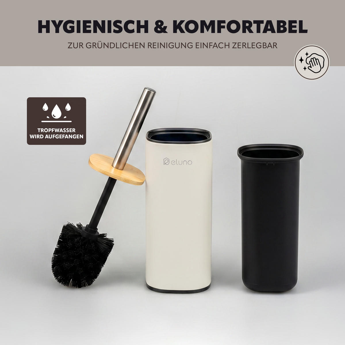BADEZIMMER-SET FRAMURA 2tlg., beige - Beige, Metall (18.5/27.5/23cm) - eluno