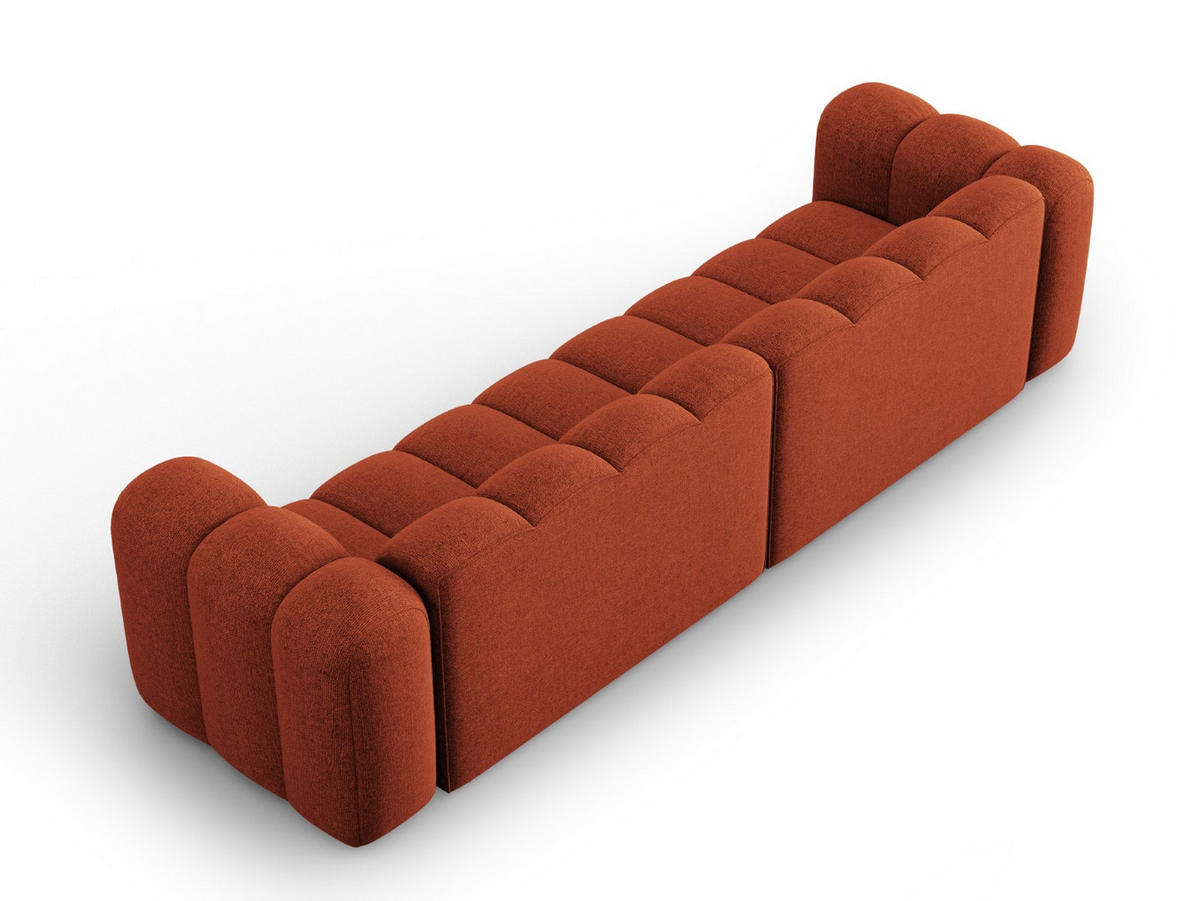 SOFA modular Lupine aus Chenille-Stoff terrakotta 4 Sitzplätze - Terracotta, Textil (95/70/290cm) - Micadoni