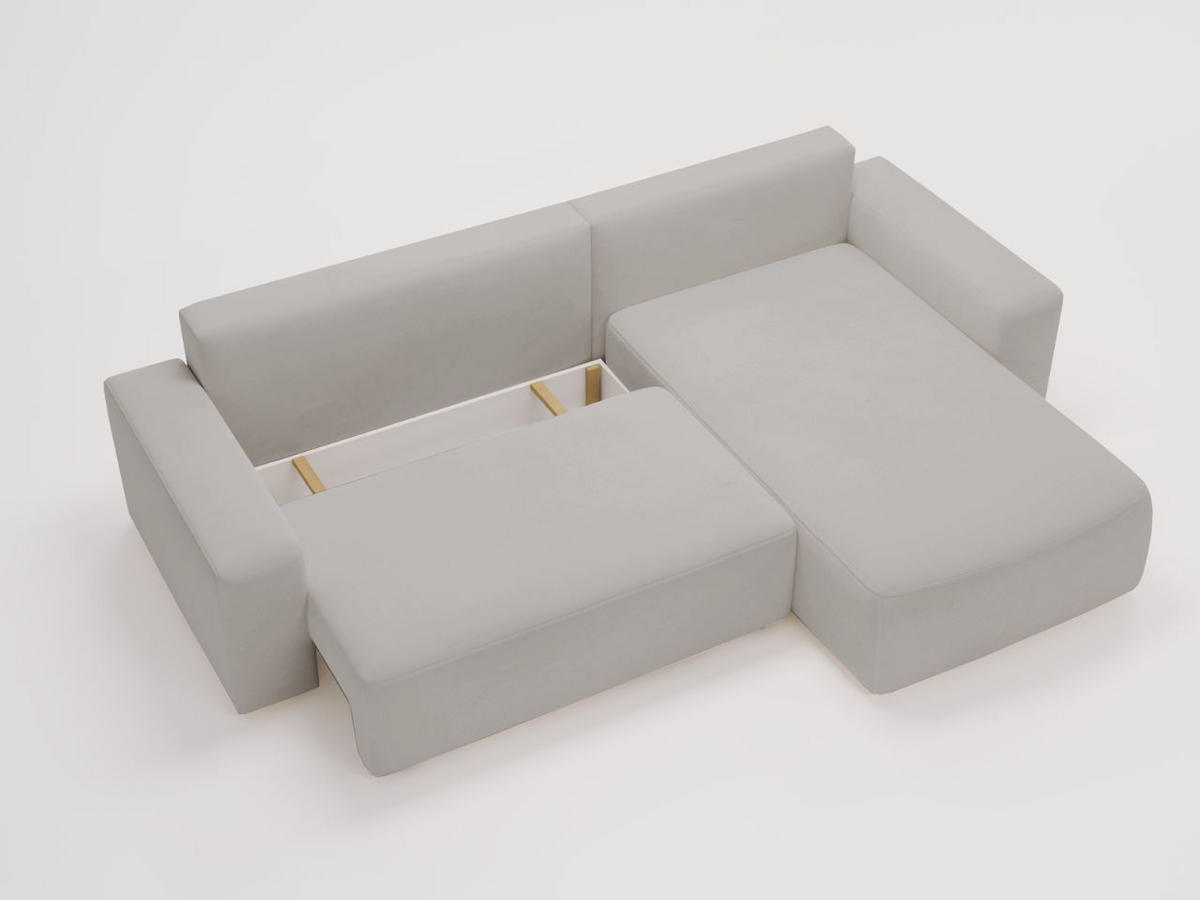 ECKSOFA Tazones Hellgrau Rechts - Hellgrau, Holz/Kunststoff (250/165cm) - Graingold