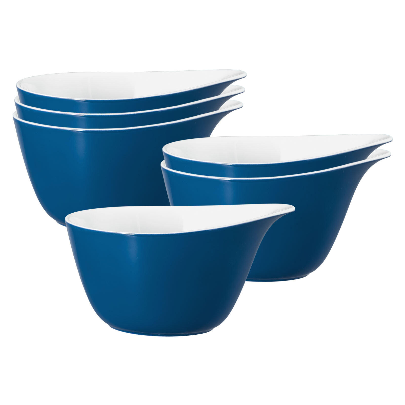 MÜSLISCHALEN Life Fashion Classic Blue 600 ml 6er Set - Blau, Keramik (15.7/13.7/8.4cm) - Seltmann Weiden