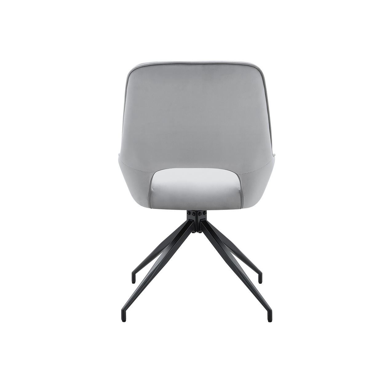 ESSZIMMERSTUHL 2er-Set drehbar Velours Hellgrau/Schwarz - Hellgrau, Metall (50/87/50cm) - Meubliv