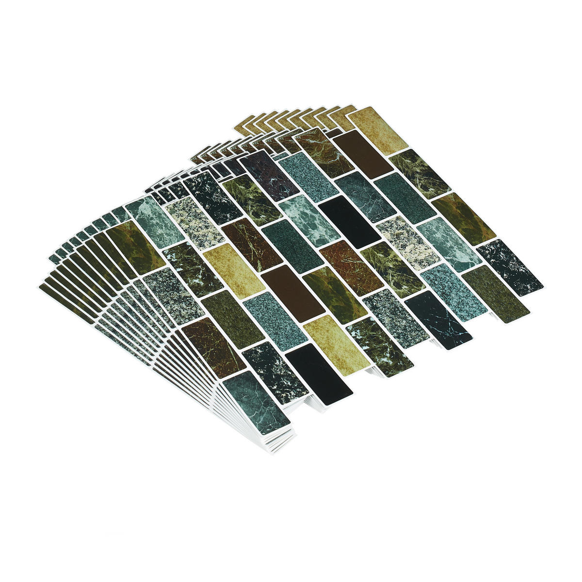 10xFLIESENAUFKLEBER - Multicolor, Papier/Kunststoff (31/31/0.1cm) - Relaxdays