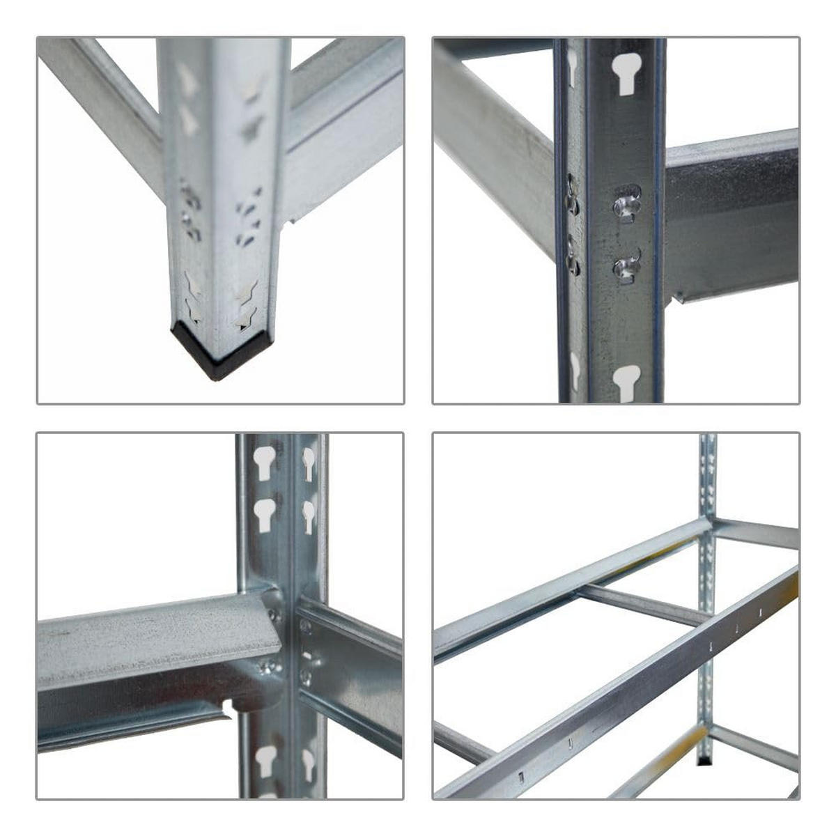 REIFENREGAL Tiger XL 2er-Set mit 2x 200x180x45 cm 300 kg Fachlast bis zu 42 Reifen Verzinkt - Silberfarben, Metall (360/200/45cm) - PROREGAL