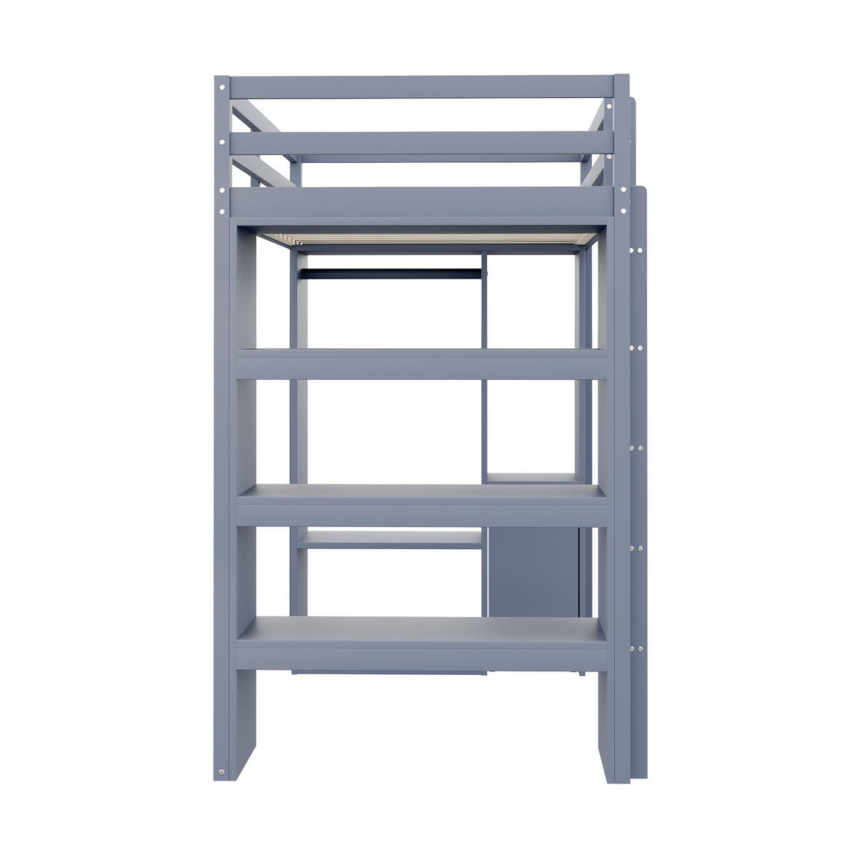 HOCHBETT 90x200 Regale Kleiderbügel Ablage Organisationswagen Grau - Grau, Holzwerkstoff - FLIEKS