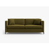 AUSKLAPPBARES-SOFA Gloria aus Samt grün 3 Sitzplätze - Grün, Textil (102/80/202cm) - Micadoni