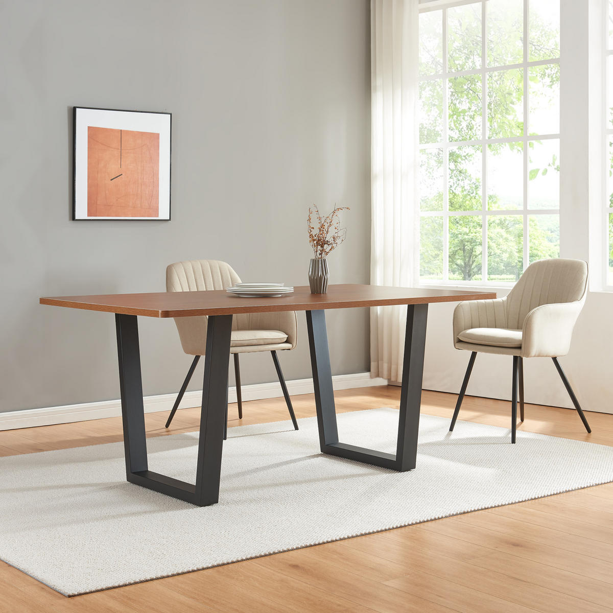 TISCHGESTELL-SET 2 TLG. Lalling - Schwarz, Metall (75/72/8cm) - [en.casa]