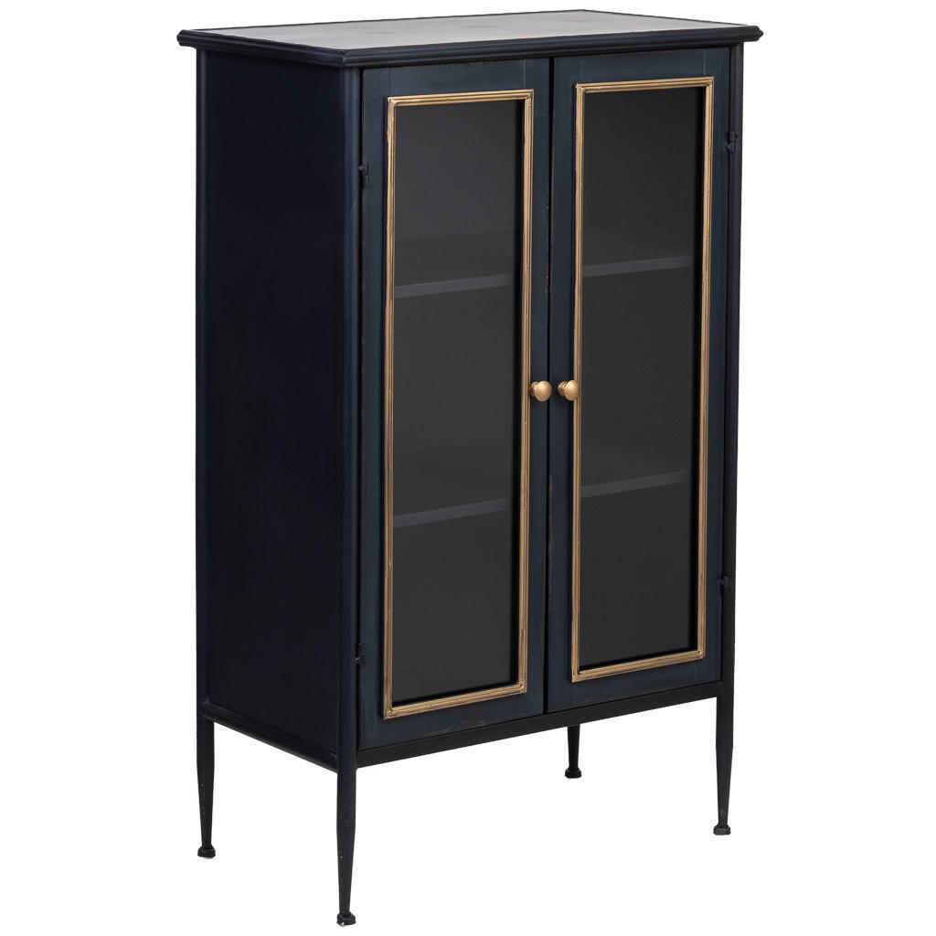 VITRINE 61x35x100h cm - Schwarz, Holz (61/100/35cm) - Wanderlust