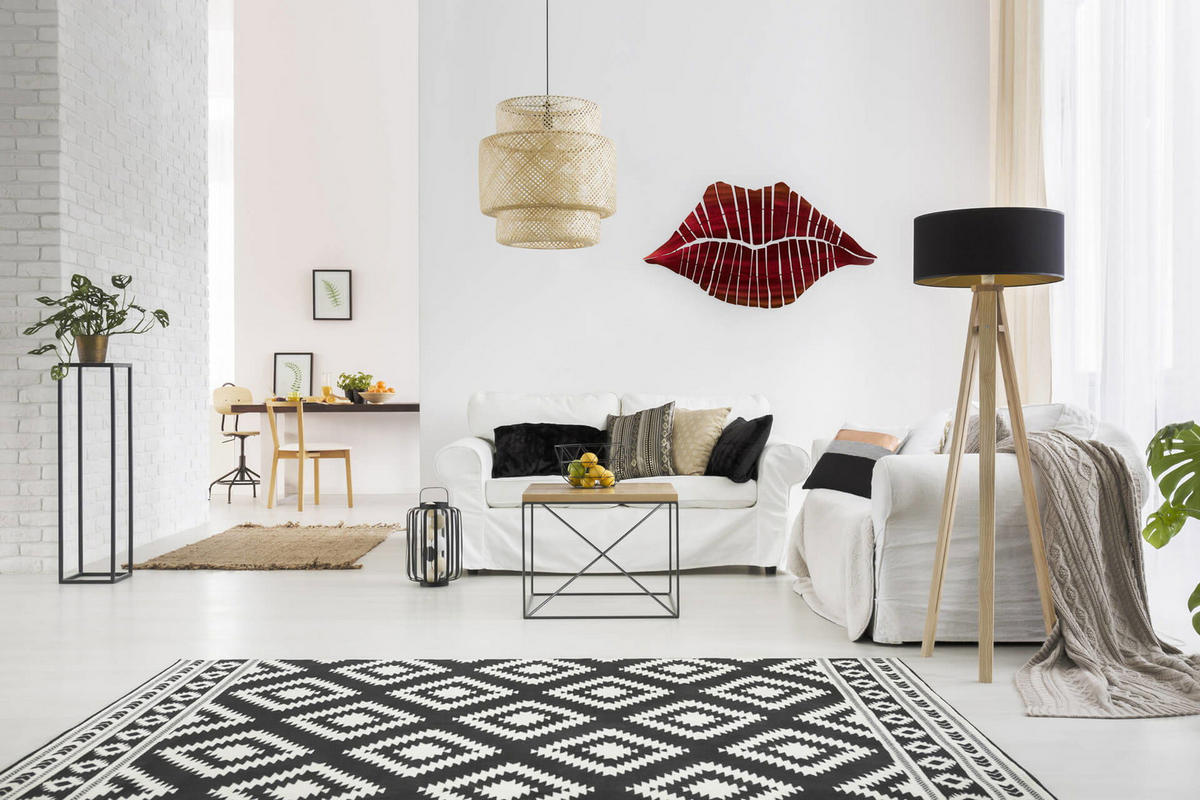WANDDEKO Rot 100/56 cm - Rot/Weiß, Metall (3.21/56/3cm) - KUNSTLOFT
