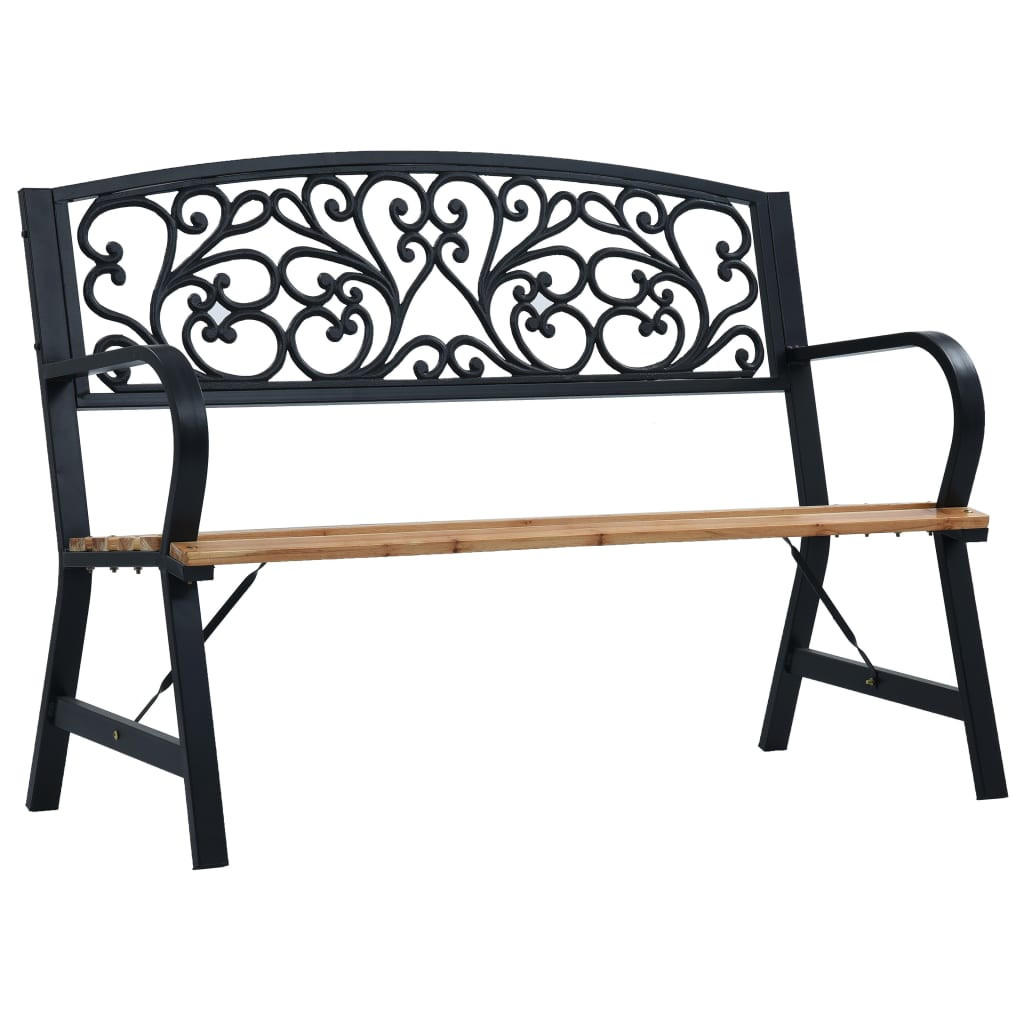 furnicato Gartenbank Schwarz 120x87x56 cm