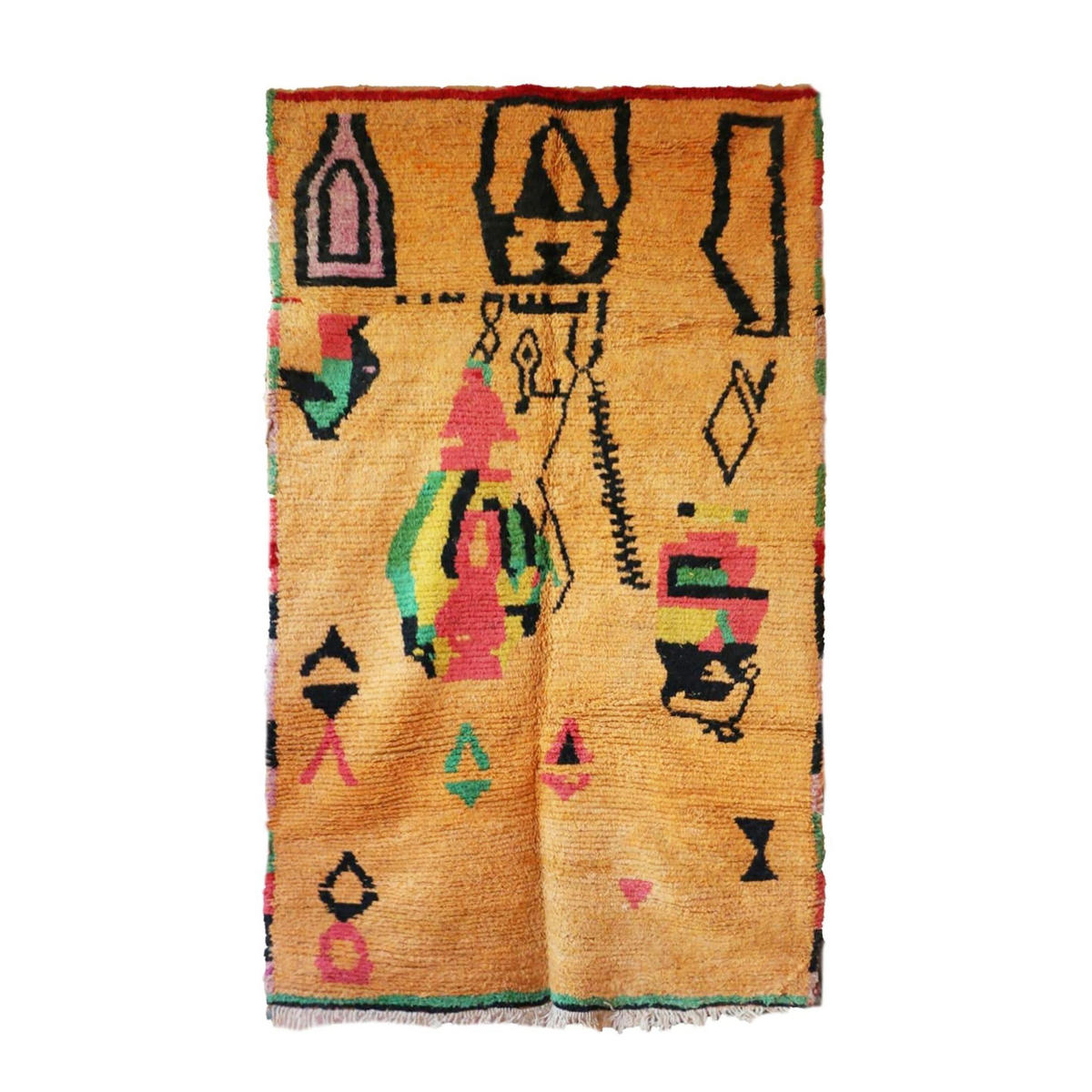 BERBERTEPPICH aus reiner Wolle 168x 280 cm - Orange, Naturmaterialien (168/280cm) - AFK Living