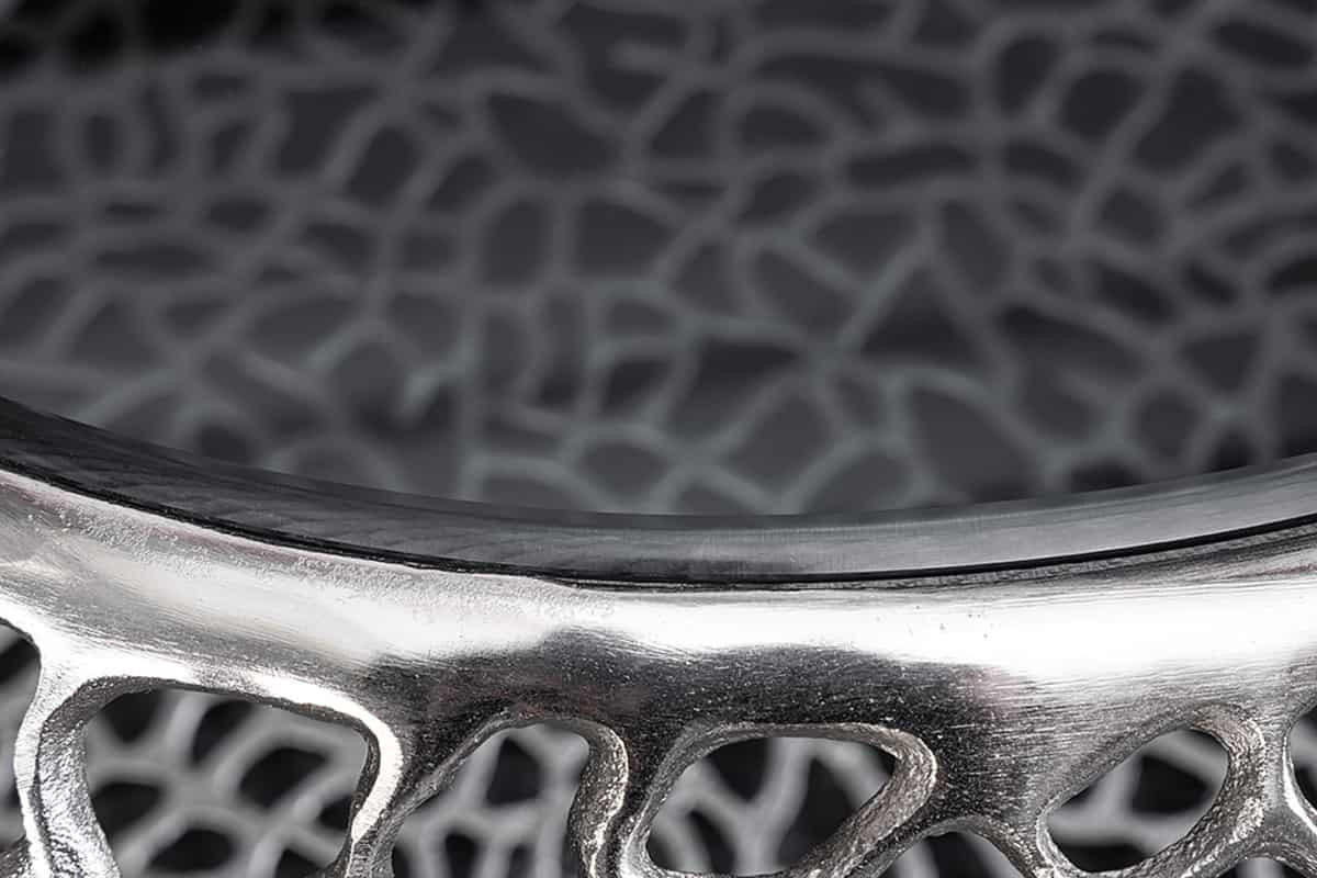 COUCHTISCH SPIN rund Schwarz|Silber 74cm - Silberfarben/Schwarz, Glas/Metall (74/74/40cm) - riess-ambiente