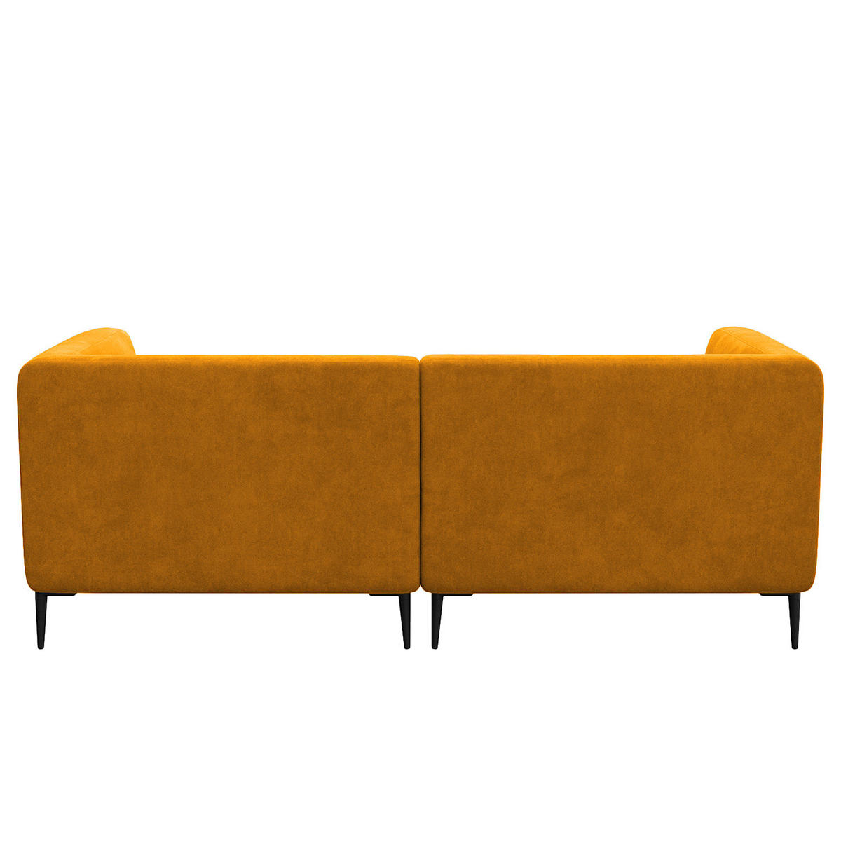 1,5-SITZER ECKSOFA mit Longchair - Gelb/Schwarz, Textil/Metall (211/148cm) - home24