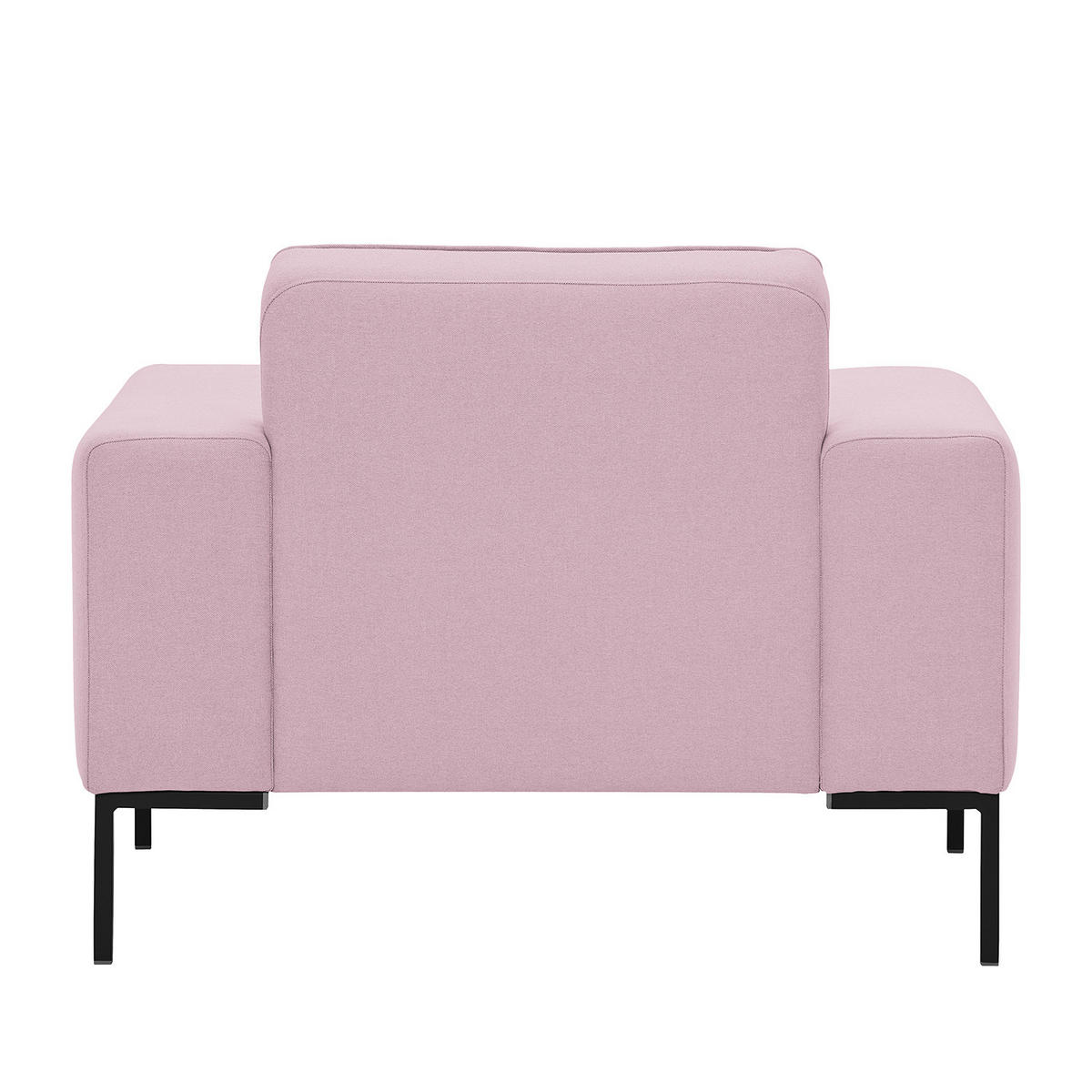 SESSEL - Webstoff - Schwarz/Rosa, Textil/Metall (102/77/93cm) - home24