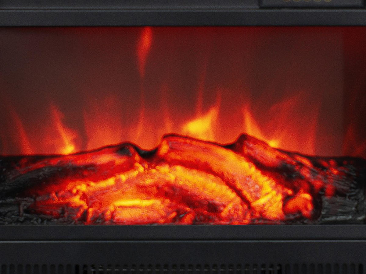 KAMIN - 61.1 x 25 - glas - weiß Etori - Weiß, Glas (61.1/76.6/25cm) - Vente-Unique