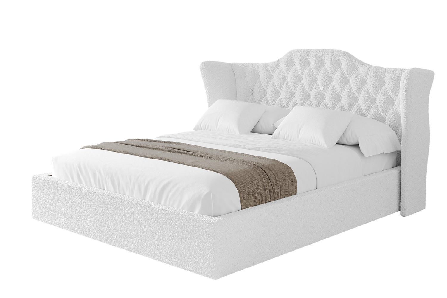 POLSTERBETT mit Bettkasten und Lattenrost, Bett mit Matratze H3/H4 - ZORAN 180x200 Weiß - Weiß, Holzwerkstoff/Textil (180/200cm) - ALTDECOR