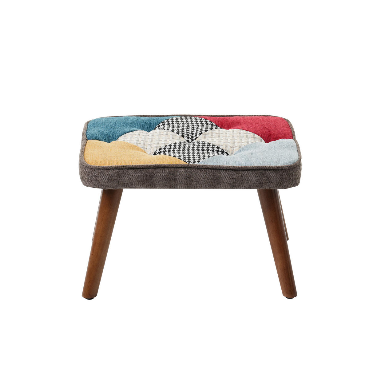SCHAUKELSTUHL Patchwork-Design mit Fußhocker, DE-42120, Bunt - Multicolor, Holz (69.5/88.5/50cm) - ComfortXL