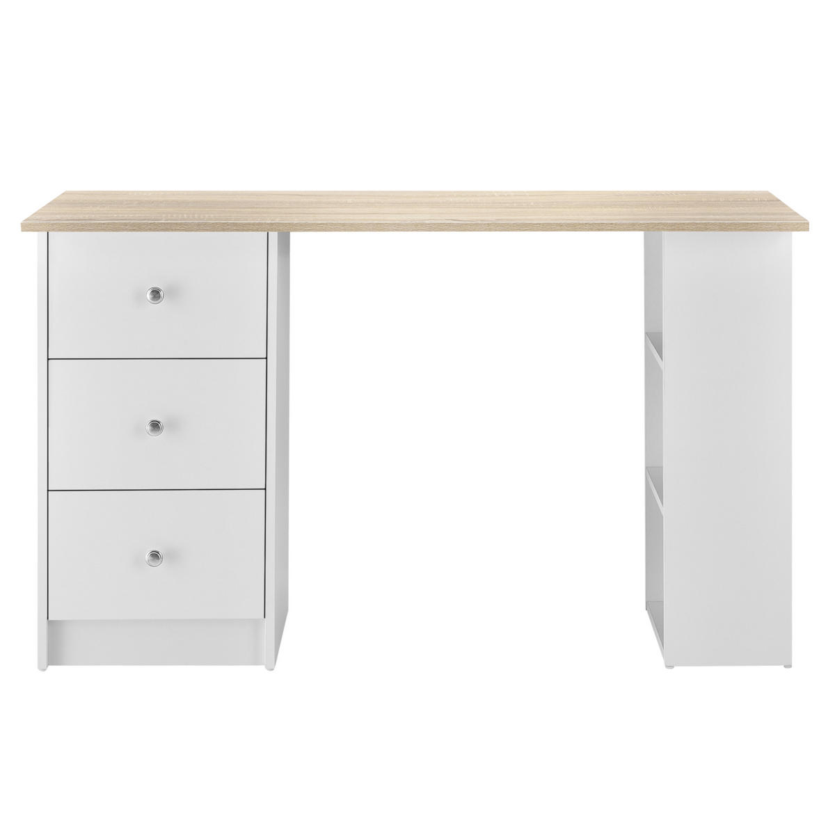 SCHREIBTISCH Lemberg - Eichefarben/Weiß, Holzwerkstoff (49/120/72cm) - [en.casa]