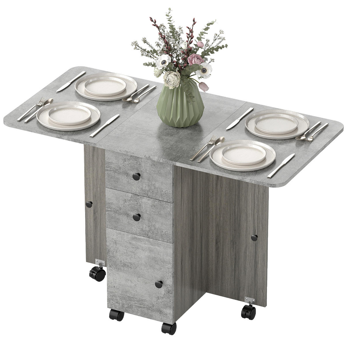 ESSTISCH Grau 1 Stück - Grau, Kunststoff (120/60/76.5cm) - GiPP