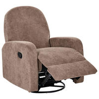 SCHAUKEL-FERNSEHSESSEL drehbar Stoff Braun Febe - Braun, Textil (77/102/90cm) - Beliani