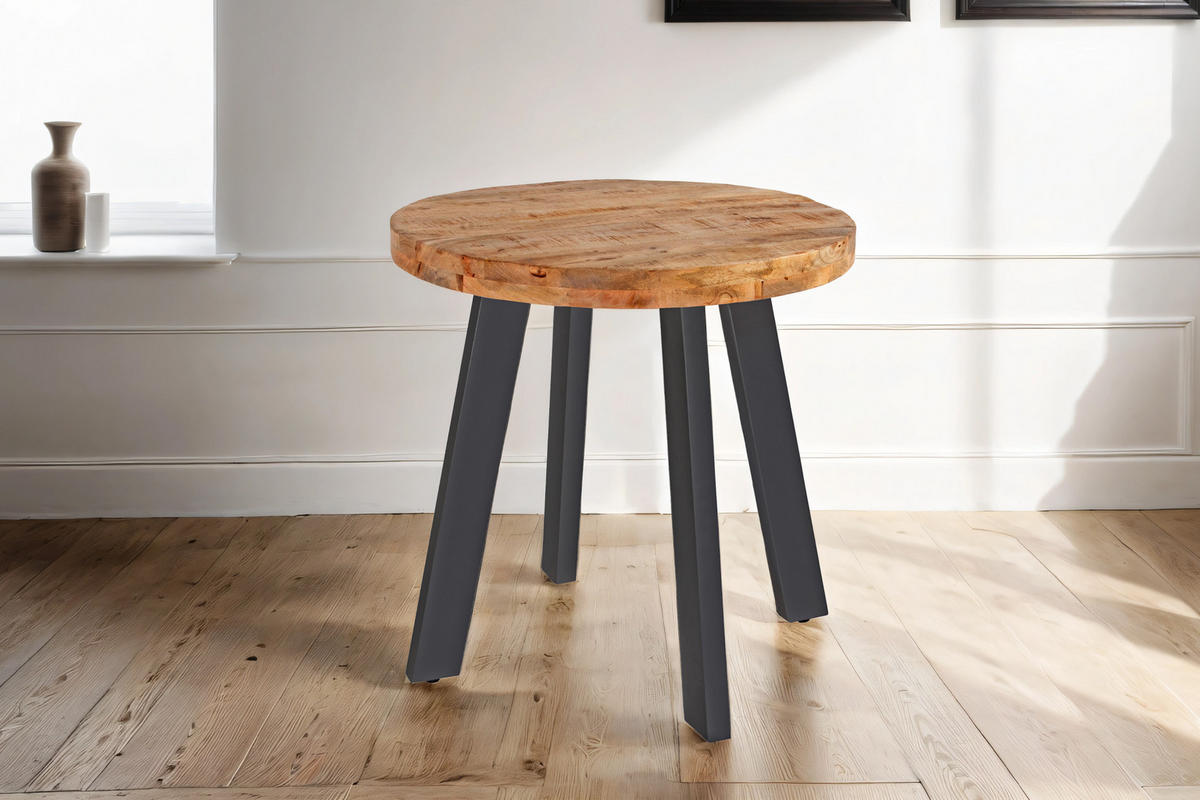 ESSTISCH ADELINA - Beige/Schwarz, Holz/Metall (100/100/78cm) - SAM