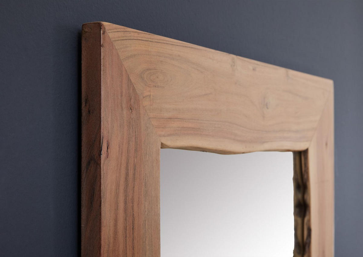 SPIEGEL Akazie 100x3x70 natur lackiert PURE ACACIA #713 - Braun, Holz (100/70/3cm) - Massivmoebel24