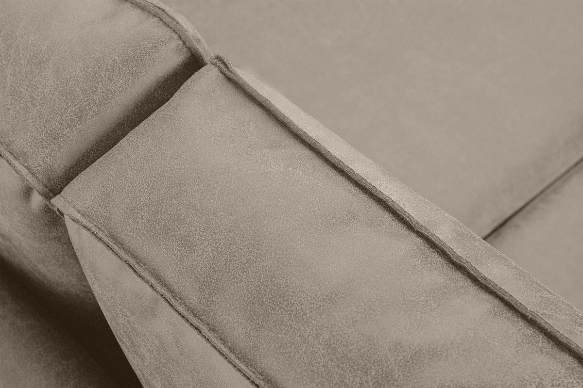 2-SITZER-SOFA INVIA Klassische-Stil mit Armlehnen, Lederoptik-Stoff, hellgrau - Hellgrau/Schwarz, Textil (164/87/98cm) - KONSIMO®