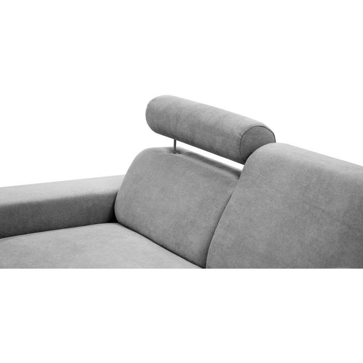 ECKSCHLAFSOFA Roma grau rechts - Schwarz/Grau, Textil (250/205cm) - Beautysofa