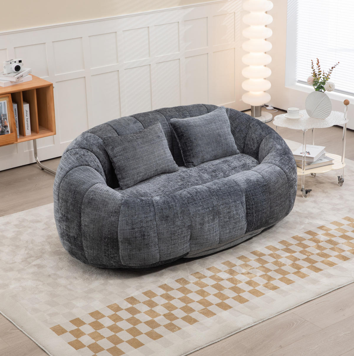 SITZSACK Sofa 150 x 95 x 63 cm Chenille Gray - Grau, Kunststoff (95/63/145cm) - Beauniv