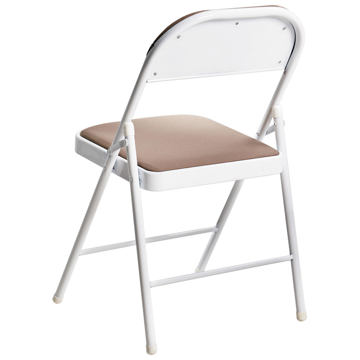 KLAPPSTUHL 4er-Set Metall Beige/Weiß Sparks - Beige, Metall (45/77/47cm) - Beliani
