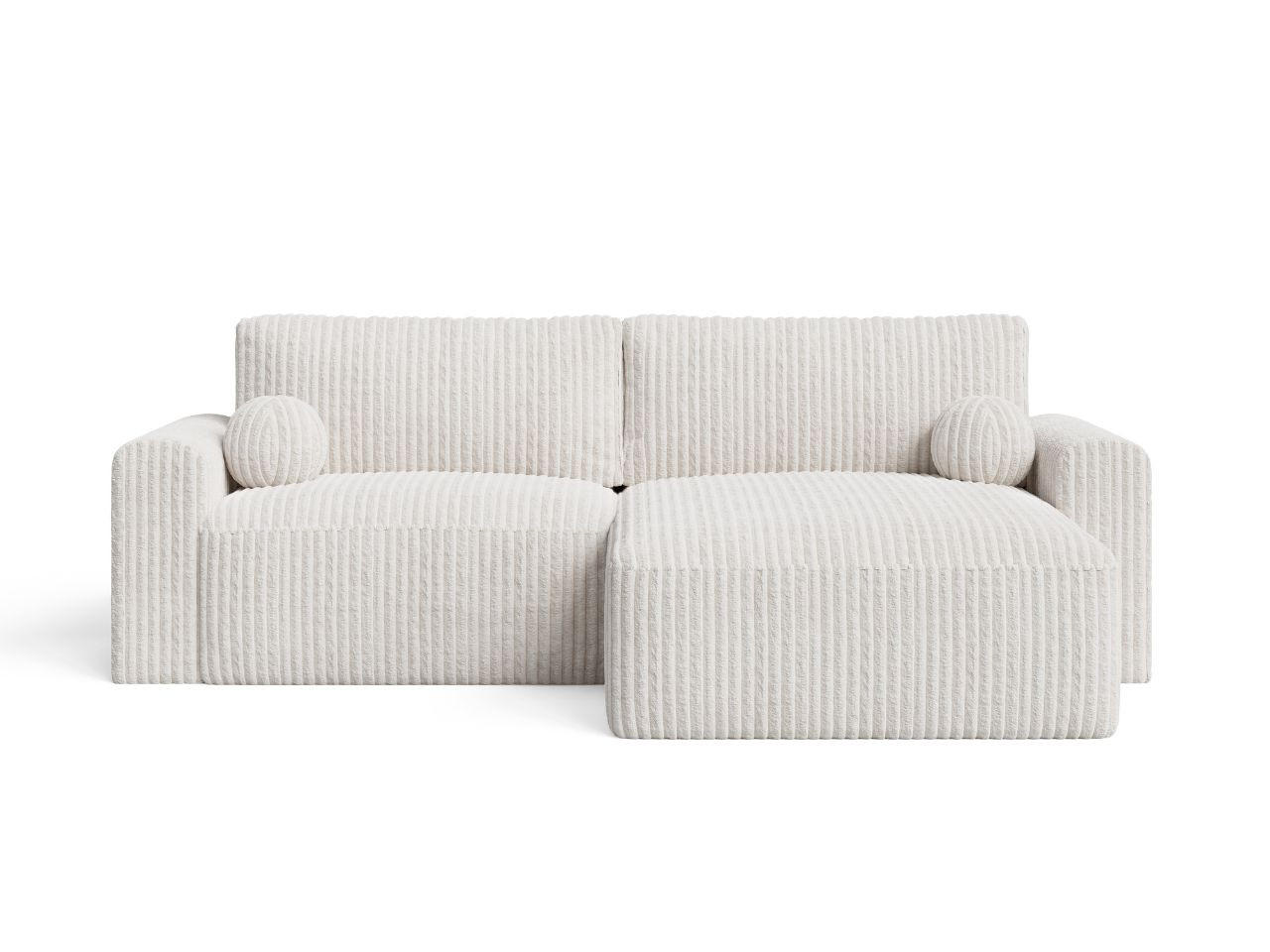 ECKSOFA Aurora Creme - Creme, Holz/Textil (259/145cm) - Graingold
