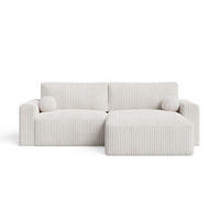 ECKSOFA Aurora Creme - Creme, Holz/Textil (259/145cm) - Graingold