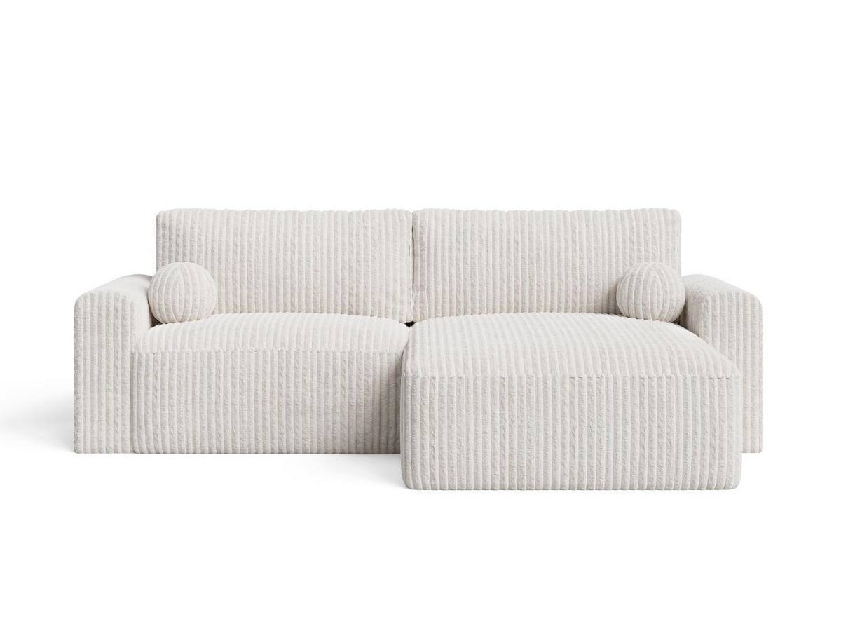 ECKSOFA Aurora Creme - Creme, Holz/Textil (259/145cm) - Graingold