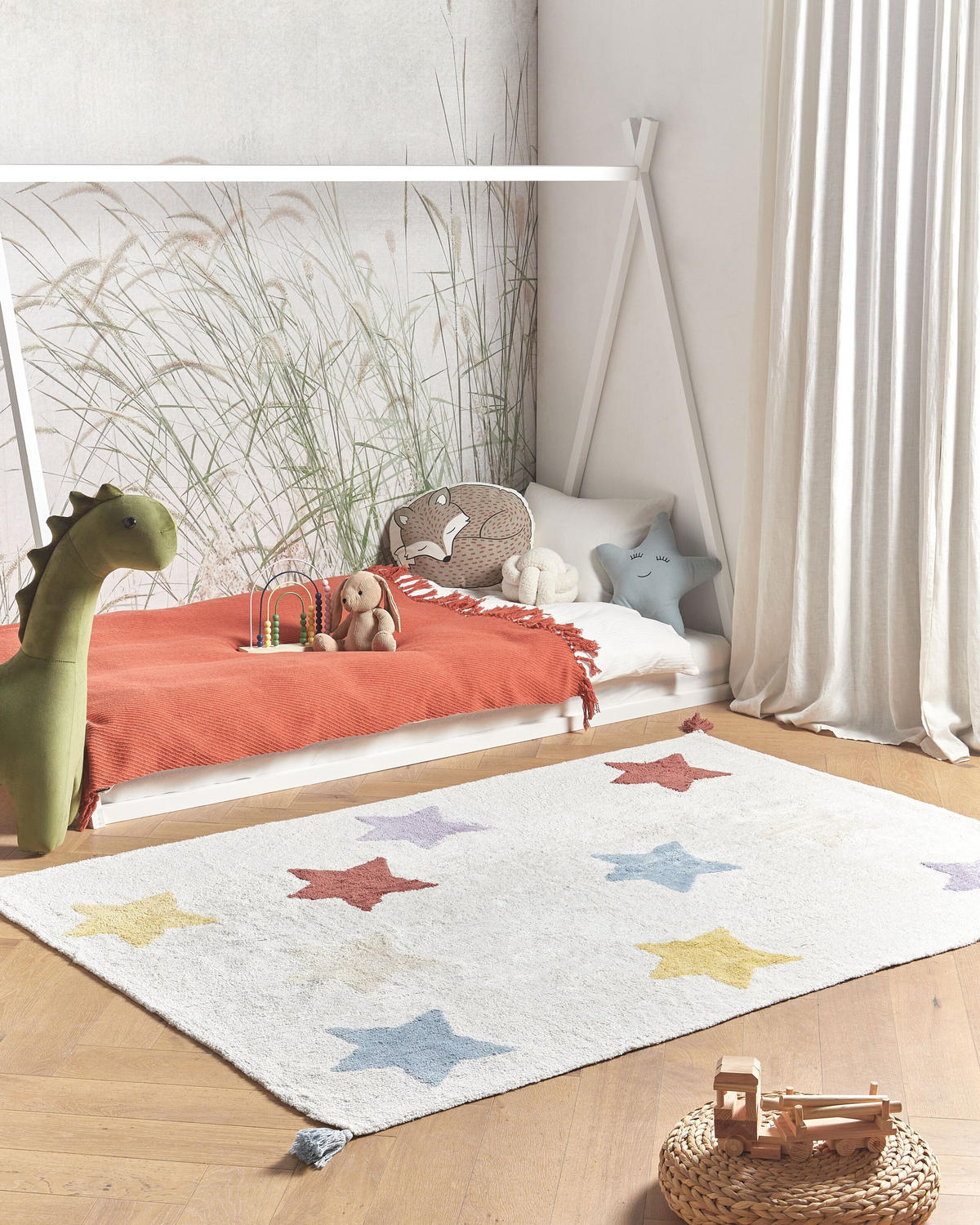 KINDERTEPPICH Merevi 140/200 cm - Blau/Gelb, Textil (200/140cm) - Beliani